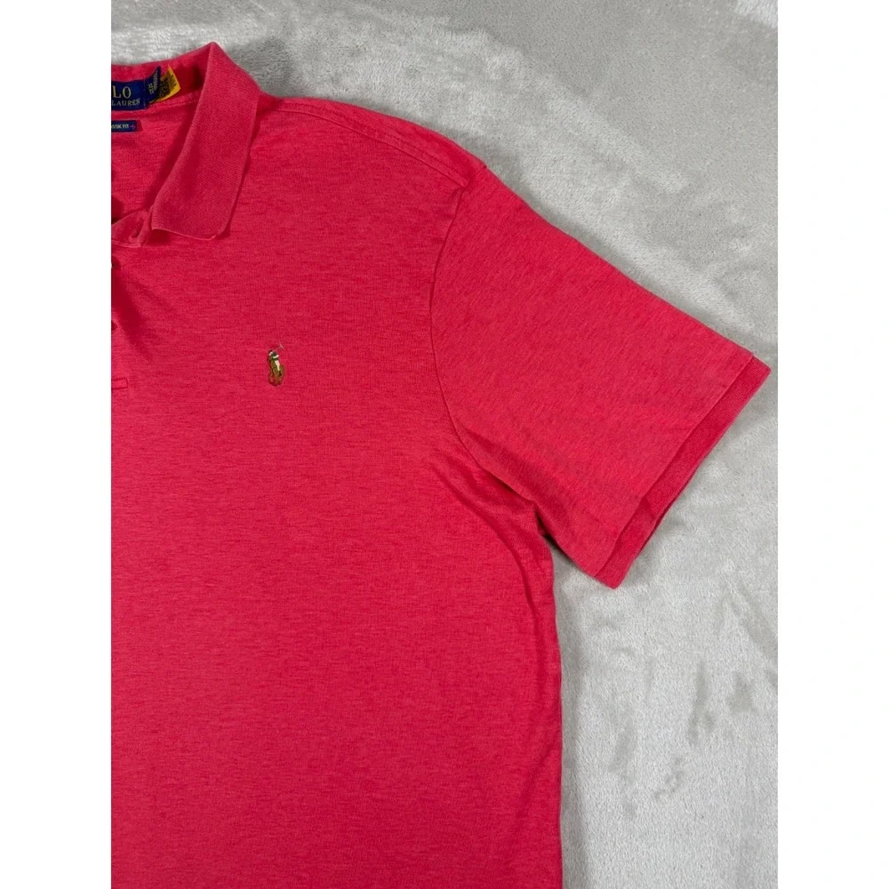 Polo Ralph Lauren Polo Shirt Mens XL Pink Pony Logo Short Sleeve